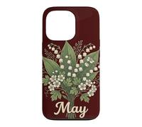 Carcasa para iPhone 13 Pro May Birth Flower Lily of The Valley & Hawthorn Birthday
