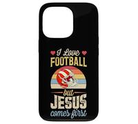 Carcasa para iPhone 13 Pro Me Encanta el fútbol, Pero Jesús es lo Primero
