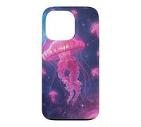Carcasa para iPhone 13 Pro Medusa Galaxia Luminosa, Arte Cósmico Océano, Náutica