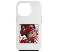 Carcasa para iPhone 13 Pro Melanin Floral Woman Black History Month African American