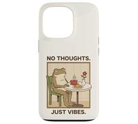 Carcasa para iPhone 13 Pro Meme Divertido vacío de No Thoughts Just Vibes Frog Head