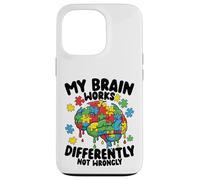 Carcasa para iPhone 13 Pro Mi Cerebro Funciona de Manera Diferente Goteo de Conciencia sobre el Autismo