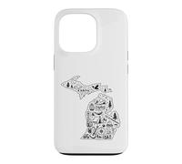 Carcasa para iPhone 13 Pro Michigan Camping Adventure UP & Lower Peninsula Outdoor