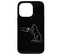 Carcasa para iPhone 13 Pro Midnight Cat Touch Magical Bond Line Art Cat Silhouette