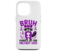 Carcasa para iPhone 13 Pro Military Child Month Raccoon, Purple Up for Military Kids