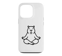 Carcasa para iPhone 13 Pro Minimalista BLK Capybara Yoga Pocket Zen Meditación Amante