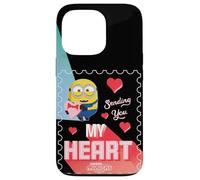 Carcasa para iPhone 13 Pro Minions Sending You My Heart