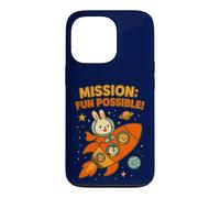 Carcasa para iPhone 13 Pro Misión Divertida Posible: Lindo Conejito Astronauta y tripulación Espacial