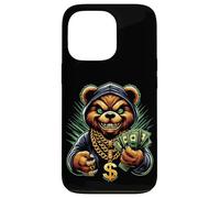 Carcasa para iPhone 13 Pro Money Calling Hip Hop Bear Teddy tee Gángster Rap Swag Dope