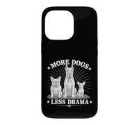Carcasa para iPhone 13 Pro More Dogs Less Drama Funny Dog Lover Vintage Graphic