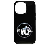Carcasa para iPhone 13 Pro Mountain Biking Cyclist Eat Sleep Pedal Repeat