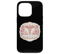 Carcasa para iPhone 13 Pro Mujer Cirujano Bariátrico Caduceo Metabólico Flores Florales MD