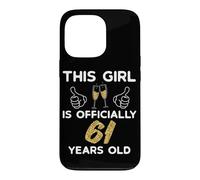 Carcasa para iPhone 13 Pro Mujer Oficialmente Celebración 61 Cumpleaños