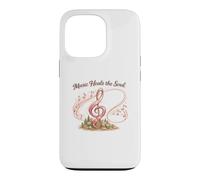 Carcasa para iPhone 13 Pro Music Heals The Soul de Mujer con cáncer con Cinta Rosa