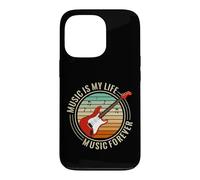 Carcasa para iPhone 13 Pro Music Is My Life Forever - Gráfico Retro de Guitarra eléctrica
