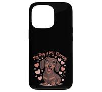 Carcasa para iPhone 13 Pro My Dog Therapy Dachshund Lover - Cita Divertida