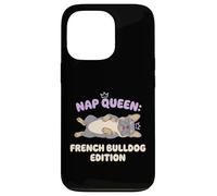 Carcasa para iPhone 13 Pro Nap Queen Bulldog Francés Edición Sleepy Dog Puppy Dueño