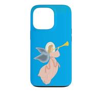 Carcasa para iPhone 13 Pro Navidad Ángel Soplando Trompeta Natividad Arte Celestial