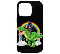 Carcasa para iPhone 13 Pro Ninja Riding T Rex Dinosaurio Divertido Prehistórico Rainbow Trex