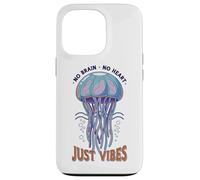 Carcasa para iPhone 13 Pro No Brain No Heart Just Vibes Medusa Océano Animal
