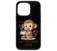 Carcasa para iPhone 13 Pro No se Puede Vivir Wout café Lindo Mono Dibujos Animados