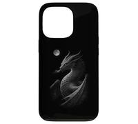 Carcasa para iPhone 13 Pro Noche de fantasía épica del dragón Iluminado por la Luna Antiguo
