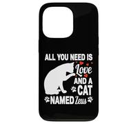 Carcasa para iPhone 13 Pro Nombre de Gato Personalizado Zeus Lindo Gatito Amante de Las Mascotas