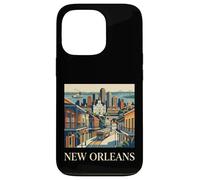 Carcasa para iPhone 13 Pro Nueva Orleans Luisiana Retro Vintage Tranvía Barrio Francés