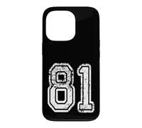 Carcasa para iPhone 13 Pro Número 81 Grungy White Sports Team Style
