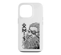 Carcasa para iPhone 13 Pro Odin Viking Warrior God Runes Ravens Mitología nórdica