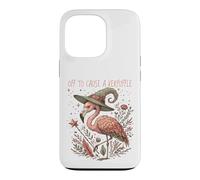 Carcasa para iPhone 13 Pro Off To Cause A Kerfuffle Wizarding Magic Funny Flamingo