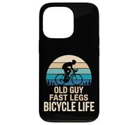 Carcasa para iPhone 13 Pro Old Guy Fast Legs Bicycle Life Diseño Ciclismo Retro