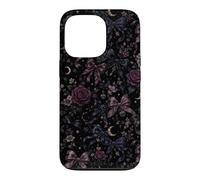 Carcasa para iPhone 13 Pro Patrón de Luna botánica Vintage con diseño Floral, Estilo Bow Coquet