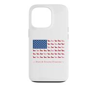 Carcasa para iPhone 13 Pro Paws Stripes 4th July Flag Black Long Haired Dachshund Lover