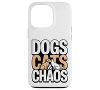 Carcasa para iPhone 13 Pro Perros Gatos Y Caos Perro Y Gato Mamá