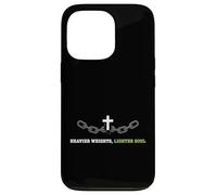 Carcasa para iPhone 13 Pro Pesos más Pesados más Ligero Alma Cristiana fe Fitness Atleta