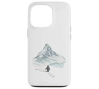 Carcasa para iPhone 13 Pro Pingüino Solitario marchando hacia la montaña desorientado, Pero por qué