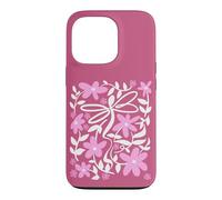 Carcasa para iPhone 13 Pro Pink Floral Daisy Dragonfly Botanical Wildflower Vine Garden