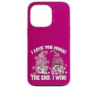 Carcasa para iPhone 13 Pro Pink Valentines GNOME Couple I Love You More The End I Win