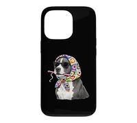 Carcasa para iPhone 13 Pro Pitbull Pittie Dog Granny - Hilo Cuadrado para Ganchillo