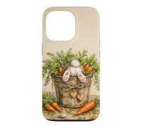 Carcasa para iPhone 13 Pro Plantas Jardinero Botánico Floral Divertido Conejo Kawaii Zanahoria