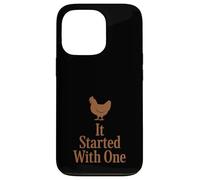 Carcasa para iPhone 13 Pro Pollo Matemáticas Demasiados Pollos Patio Patio Aves Humor Flocado