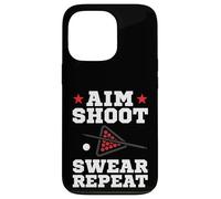 Carcasa para iPhone 13 Pro Pool Playing Aim Shoot Swear Repeat Pool Playing Billiards