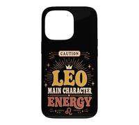 Carcasa para iPhone 13 Pro Precaución Leo Personaje Principal Energía Divertido Zodiaco Astrología