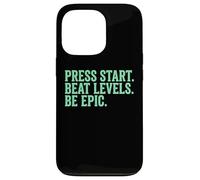 Carcasa para iPhone 13 Pro Press Start Beat Levels Be Epic Controlador de Videojuegos Gamer