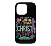 Carcasa para iPhone 13 Pro Puedo Hacer Todas Las Cosas a través de Cristo Que me fortalece Pascua