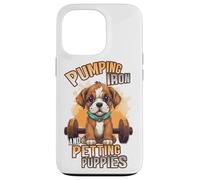 Carcasa para iPhone 13 Pro Pumping Iron and Petting Puppies Body Building