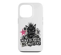 Carcasa para iPhone 13 Pro Punk Cat Nine Lives No Masters Mohawk Anarchy