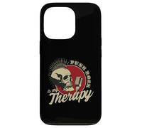 Carcasa para iPhone 13 Pro Punk Rock Is My Therapy Skull Music Cráneo Retro Vintage