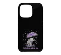 Carcasa para iPhone 13 Pro Purple Ribbon Elephant Demencia Concientización Apoyo